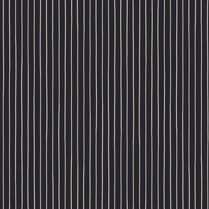 large // Off White Pinstripes on Charcoal Black