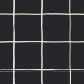 large // Halloween Double Grid Off White on Charcoal 