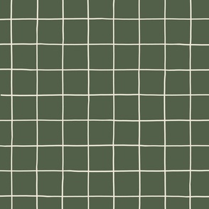 large // minimal Grid Off White on Green