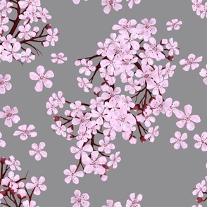 Plum Blossom Time - Gray 