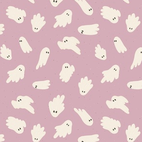 Cute Purple Halloween Ghosts on Lavender aesthetic