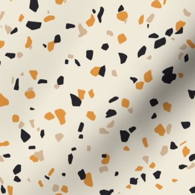 Halloween Terrazzo in orange, Charcoal and Beige