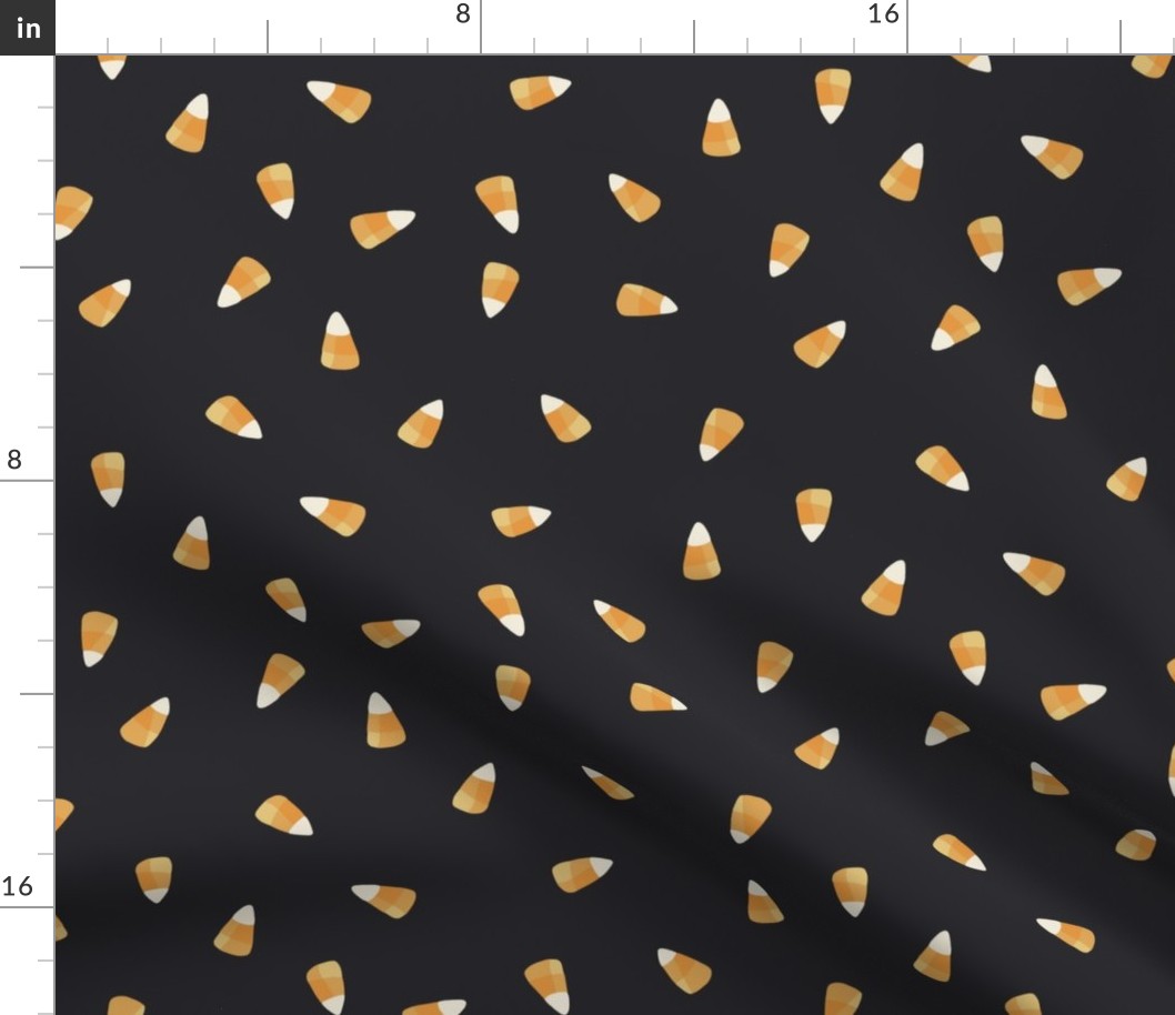 Tossed Candy Corn on Charcoal Black Halloween