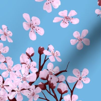 Plum Blossom Time - Sky blue