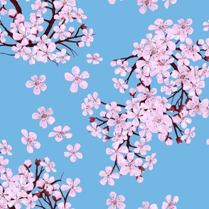 Plum Blossom Time - Sky blue