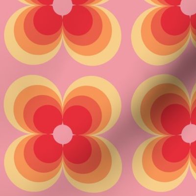 70s circle pattern - pink - medium