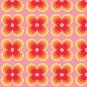 70s circle pattern - pink - medium