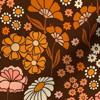 Vintage floral - Brown