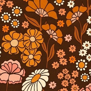 Vintage floral - Brown