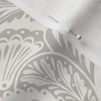 Lacy Floral Damask | Large Scale | Gray