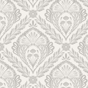 Lacy Floral Damask | Regular Scale | Gray