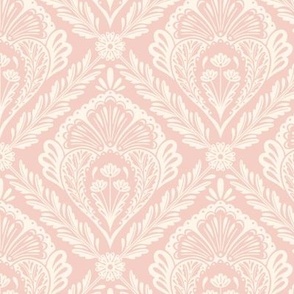 Lacy Floral Damask | Regular Scale | Blush & Cream