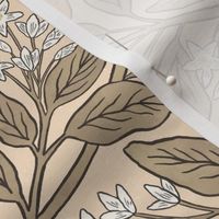 Art Nouveau Oranges Neutral Summer Medium Scale