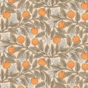 Orange Tree Fabric Wallpaper and Home Decor  Spoonflower