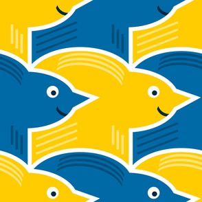 Happy-Escher-Style-Birds---XL---blue-yellow---JUMBO