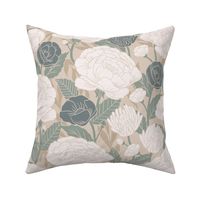 Spring Garden on Taupe Medium-Large