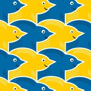 Happy-Escher-Style-Birds---XS---blue-yellow---TINY