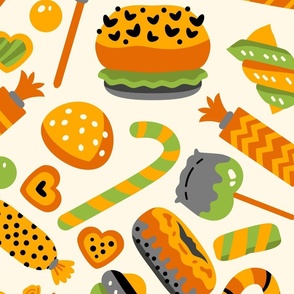 Halloween Candies and Sweets Pattern