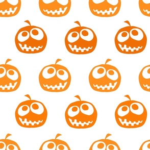 Halloween Jack-O-Lantern Pumpkins, Orange and White