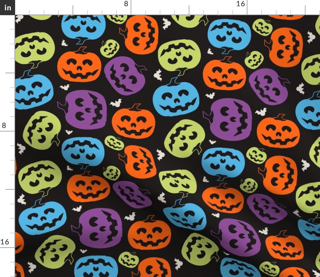 Halloween, Grinning Pumpkins, Jack-O-Lanterns, Spooky Pattern