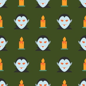 Halloween, Vampires and Candles, Spooky pattern