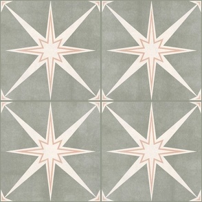 6" scale - Arlo star tiles - sage/pink - LAD22