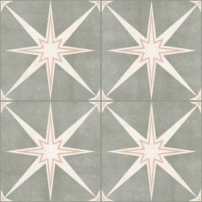 3" scale - Arlo star tiles - sage/pink - LAD22