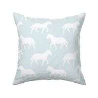 Large Subtle Trotting Horse Silhouette, Duck Egg Blue