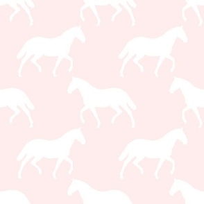 Large Subtle Trotting Horse Silhouette, Ballet Pink