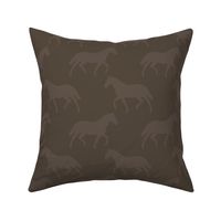 Large Subtle Trotting Horse Silhouette, Sepia Brown