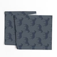 Large Subtle Trotting Horse Silhouette, Navy on Slate