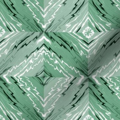 Slanted Marble Checkerboard in Greens