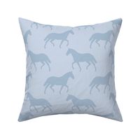 Large Subtle Trotting Horse Silhouette, Smoke Blue