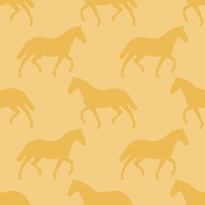 Subtle Trotting Horse Silhouette, Saffron Yellow by Brittanylane
