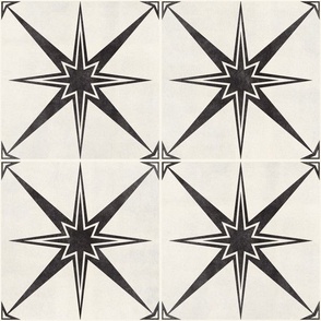 6" scale - Arlo star tiles - black and white - LAD22