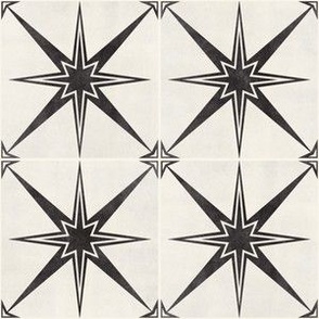 3" scale - Arlo star tiles - black and white - LAD22