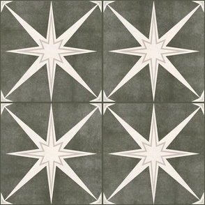 6" scale - Arlo star tiles - olive green - LAD22