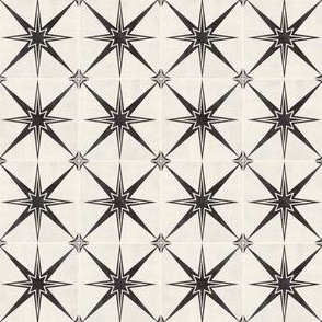 1.5" scale - Arlo star tiles - black and white - LAD22
