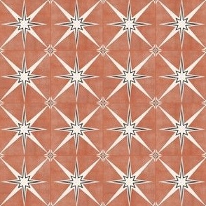 1.5" scale - Arlo star tiles - terracotta - LAD22