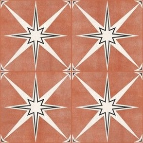 3" scale - Arlo star tiles - terracotta - LAD22