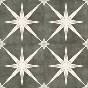 3" scale - Arlo star tiles - olive green - LAD22