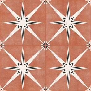 6" scale - Arlo star tiles - terracotta - LAD22