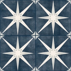 6" scale - Arlo star tiles - stone blue - LAD22