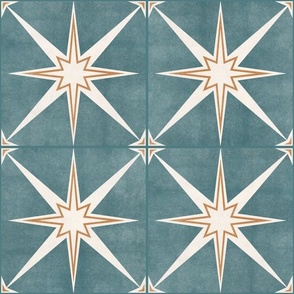 6" scale - Arlo star tiles - teal - LAD22