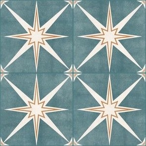 3" scale - Arlo star tiles - teal - LAD22