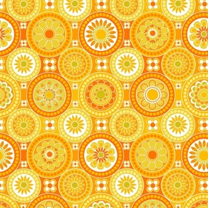 224 Flower Circle Tiles yellow