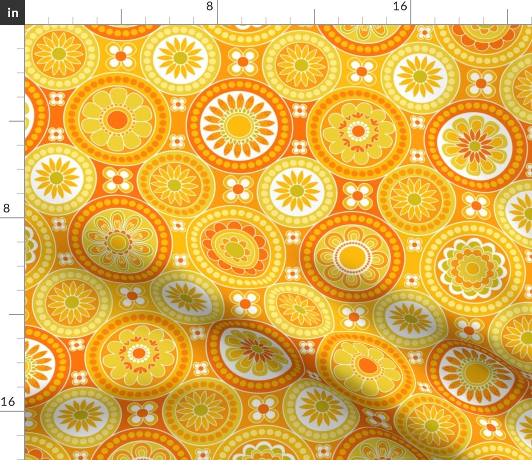 224 Flower Circle Tiles yellow