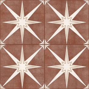 6" scale - Arlo star tiles - rust - LAD22