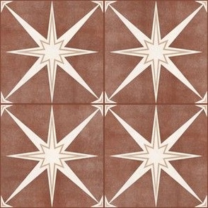 3" scale - Arlo star tiles - rust - LAD22