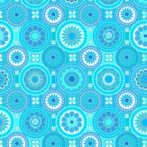 224 Flower Circle Tiles turquoise